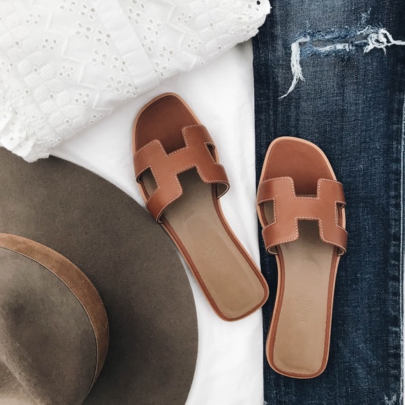 designer leather slides